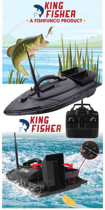Fish Fun King Fisher Remote Control Fishing Boat! Catch's real